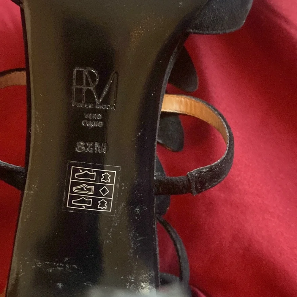 Black, jeweled  4 1/2 inch hill platform sandal! - Picture 7 of 9